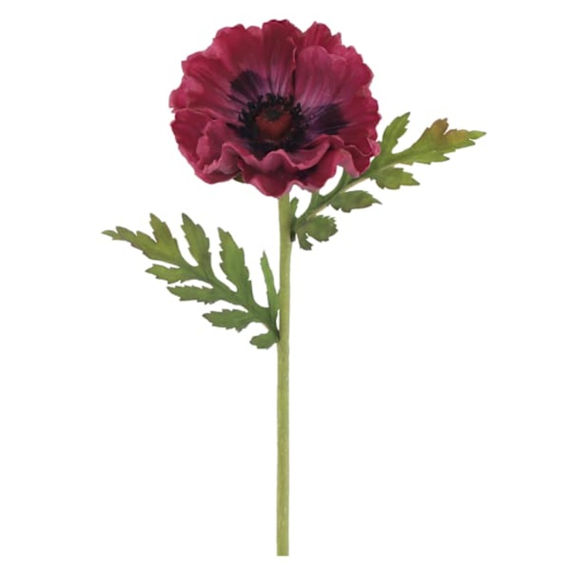 Purple Soft Touch Poppy Floral Pick, 12.5″