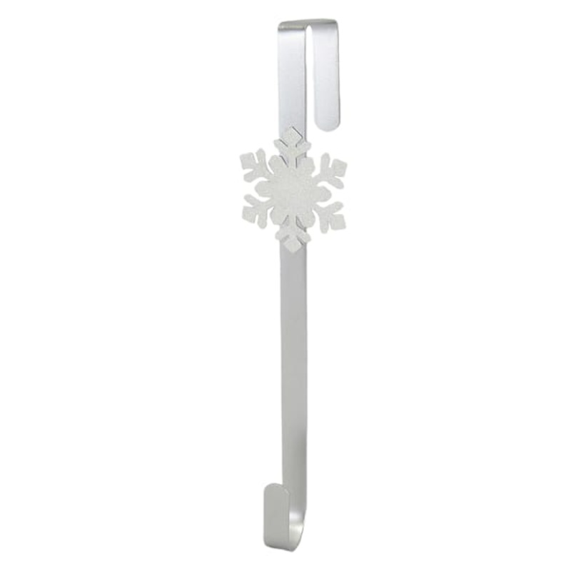 White Snowflake Wreath Hanger, 15″