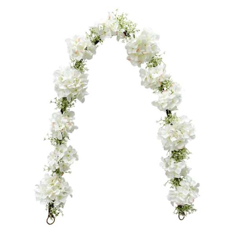 Providence White Hydrangea & Baby’s Breath Garland, 6′