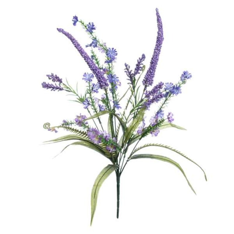 Purple Cornflower & Heather Bush, 21″