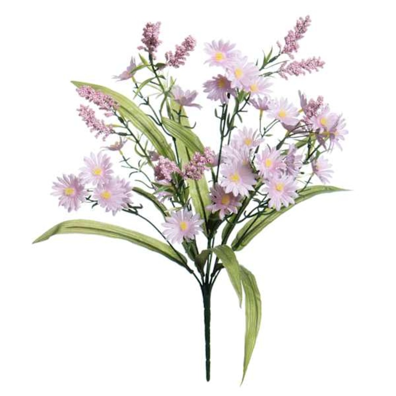 Purple Daisy & Heather Bush, 19″