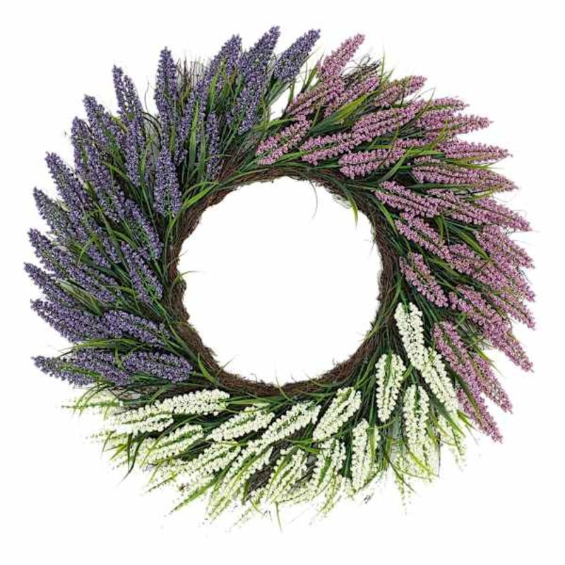 Purple Heather & Berry Floral Wreath, 28″