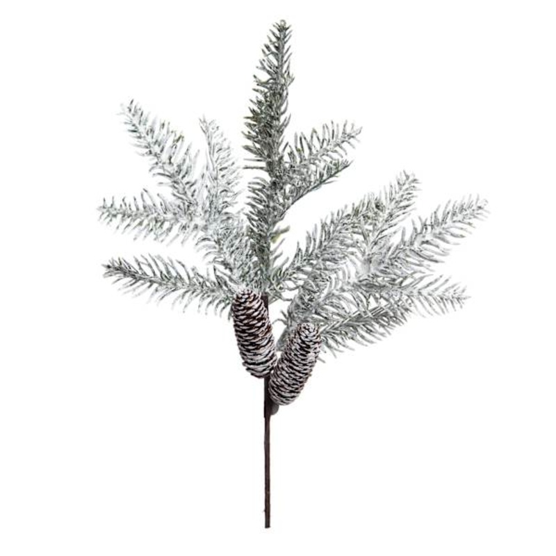 Snowy Pine & Pinecone Pick, 16″