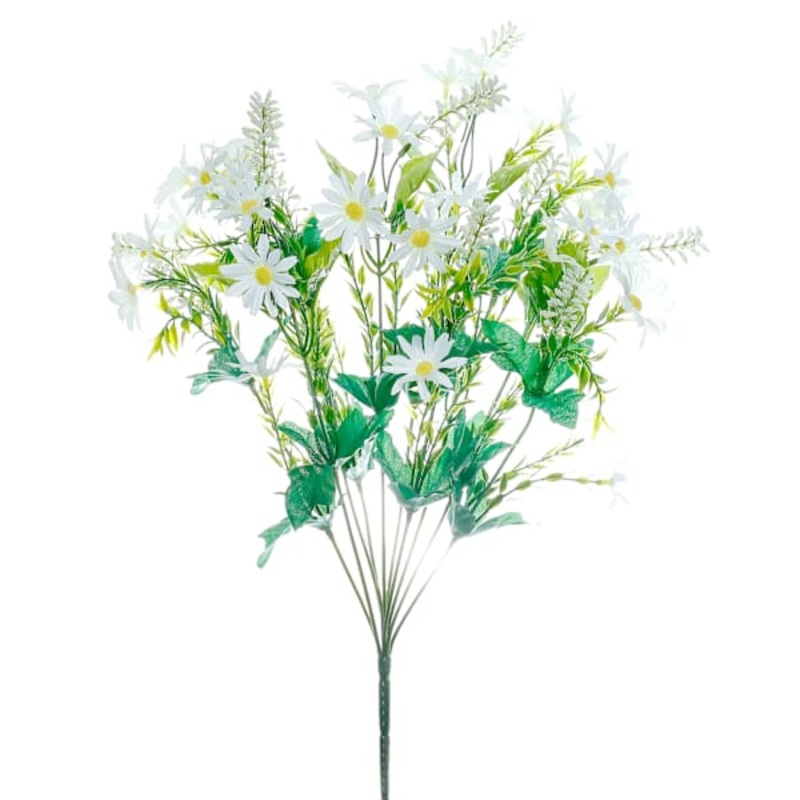 White Daisy Mixed Floral Bush, 19″