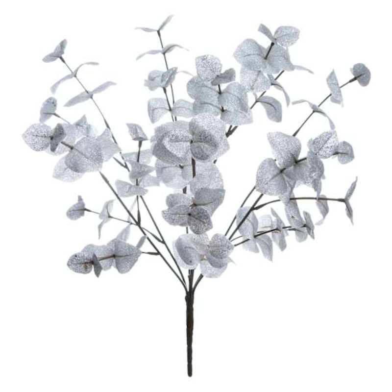 White Glittered Eucalyptus Bush, 19″