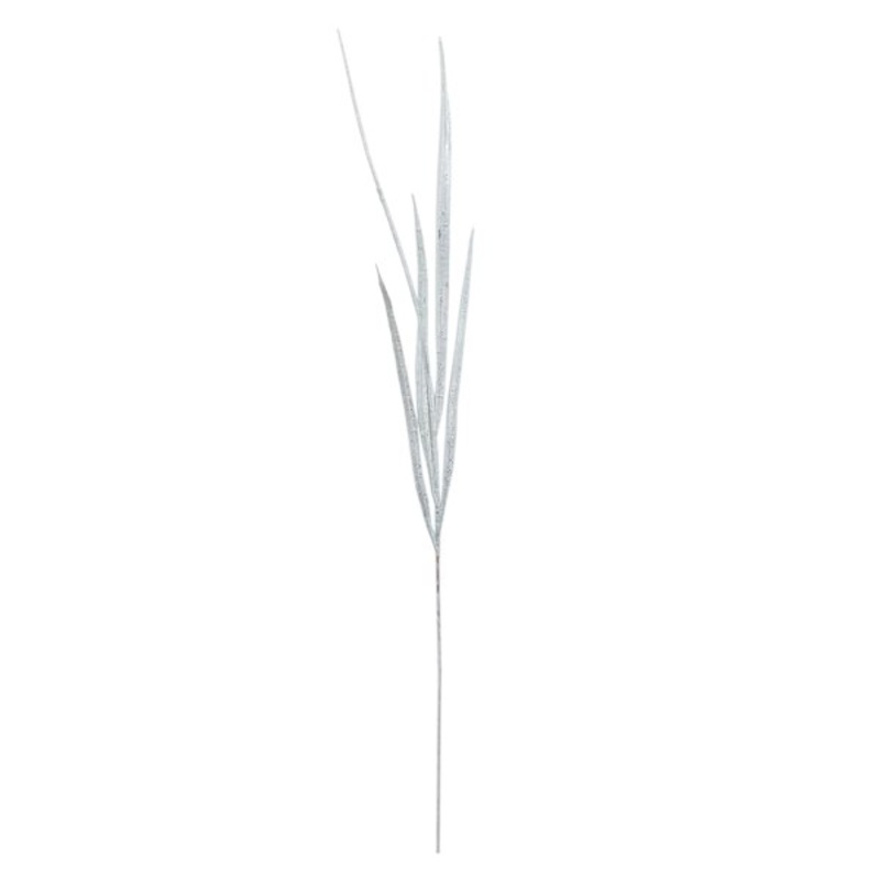 White Glittered Grass Spray, 34″