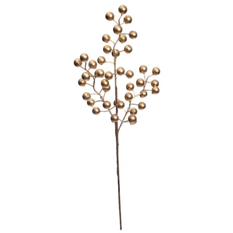 Metallic Gold Berry Spray, 18″