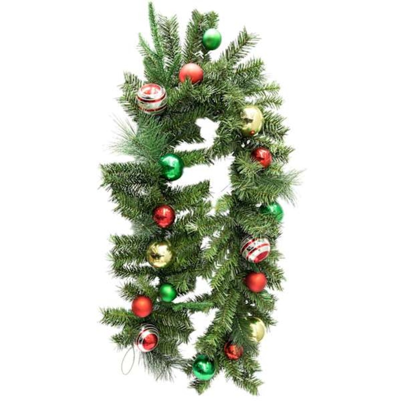 Ornaments & Pine Garland, 6′