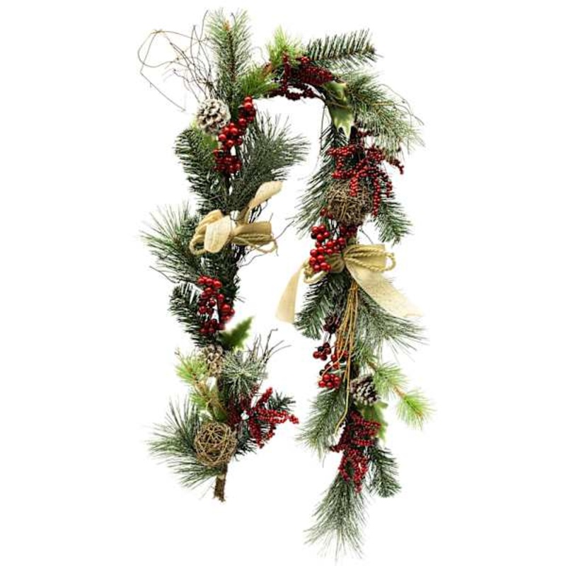 Pinecone & Berries Garland, 6′