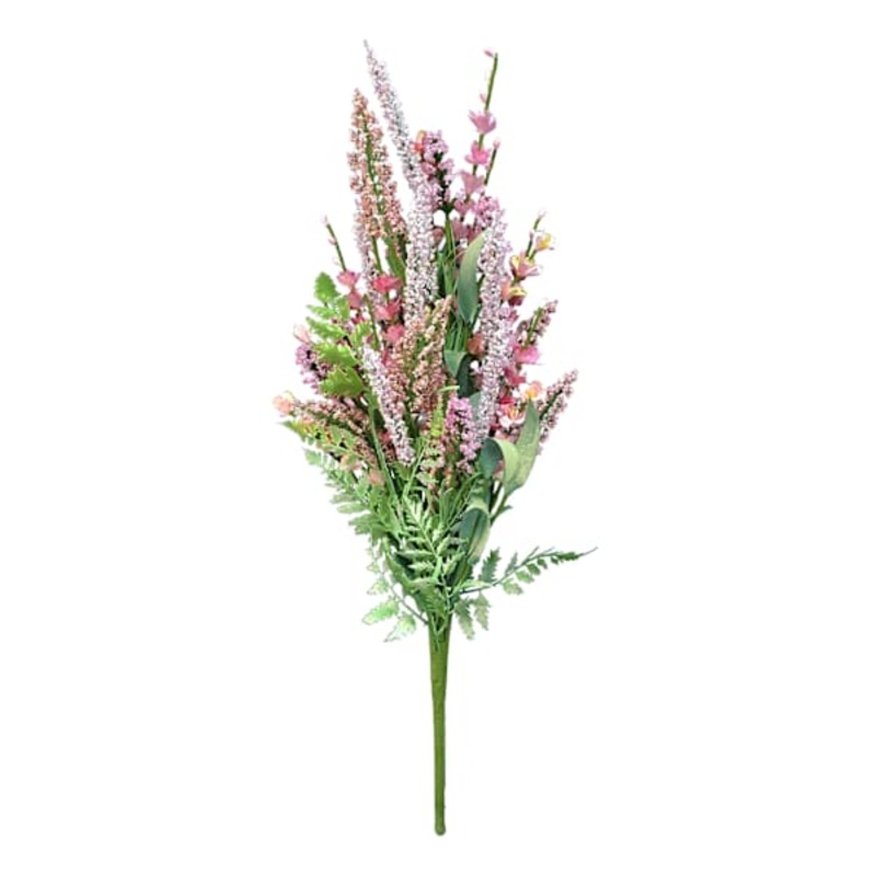 Pink Heather Floral Spray, 21″