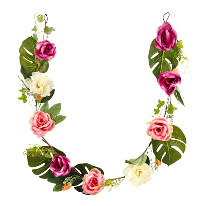 Pink Rose & Peony Garland, 72″