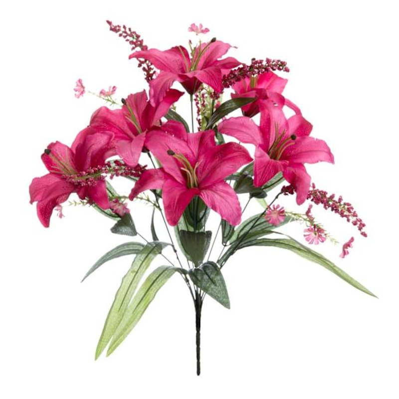 Pink Tiger Lily & Astilbe Floral Spray, 19″