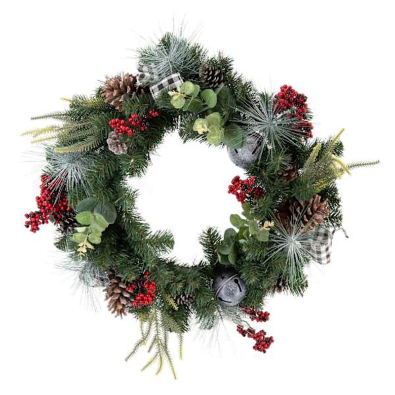 Berry, Ornament & Pine Wreath, 24″