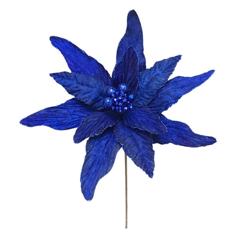 Blue Poinsettia Stem, 25″