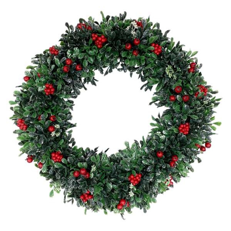 Boxwood Berry Wreath, 20″