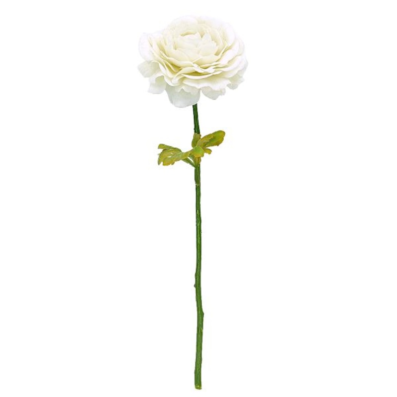Cream Real Feel Fabric Ranunculus Floral Pick, 12″