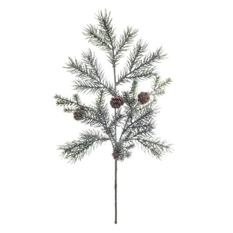 Glittered Snow & Pinecone Pick, 16″