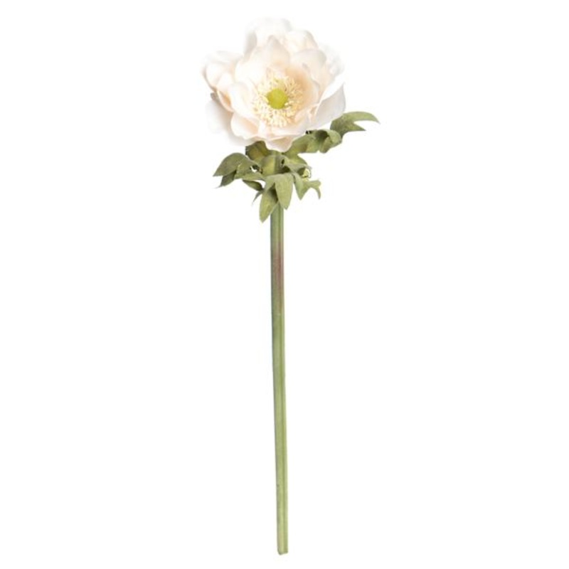 White Anemone Floral Stem, 17″