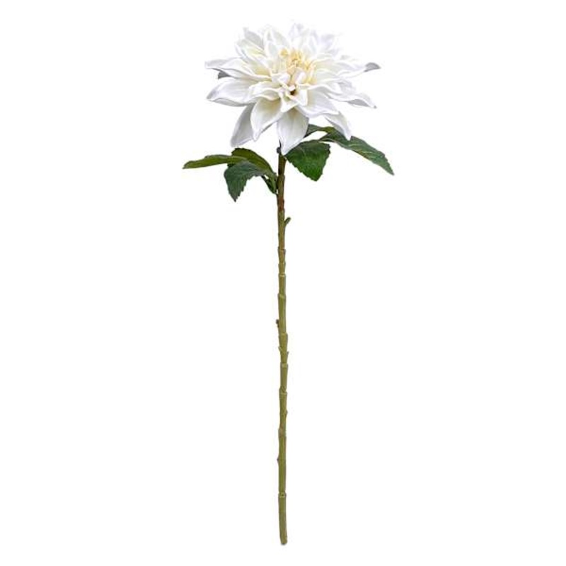 White Dahlia Floral Stem, 24″