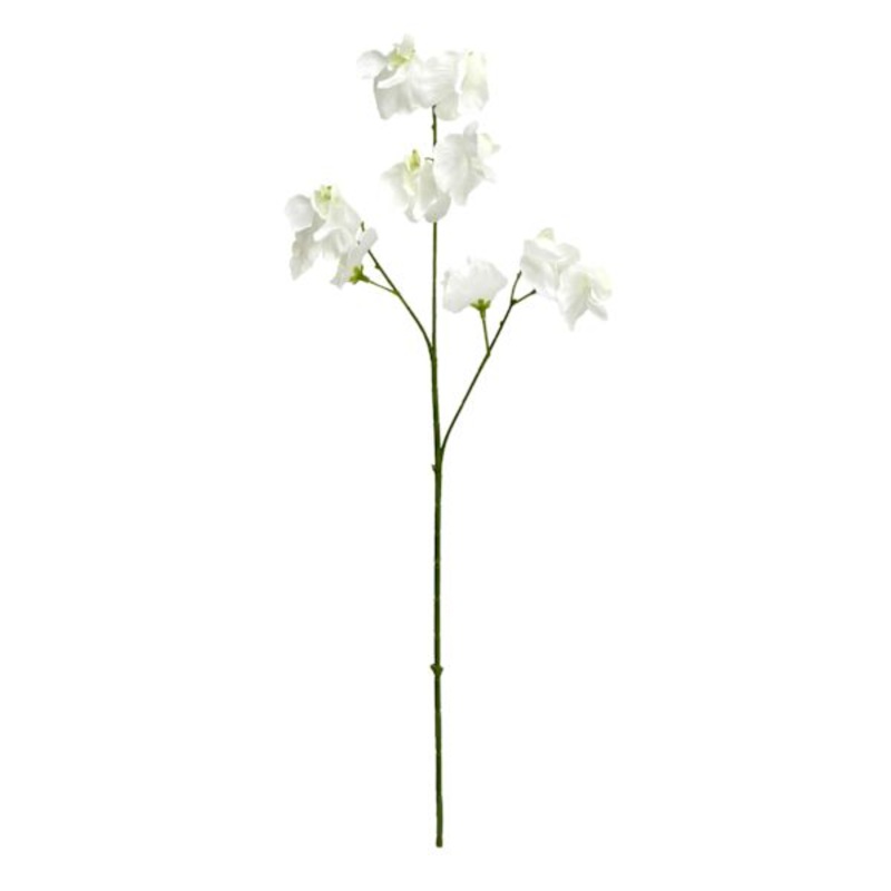 White Real Feel Pea Flower Spray, 23.6″