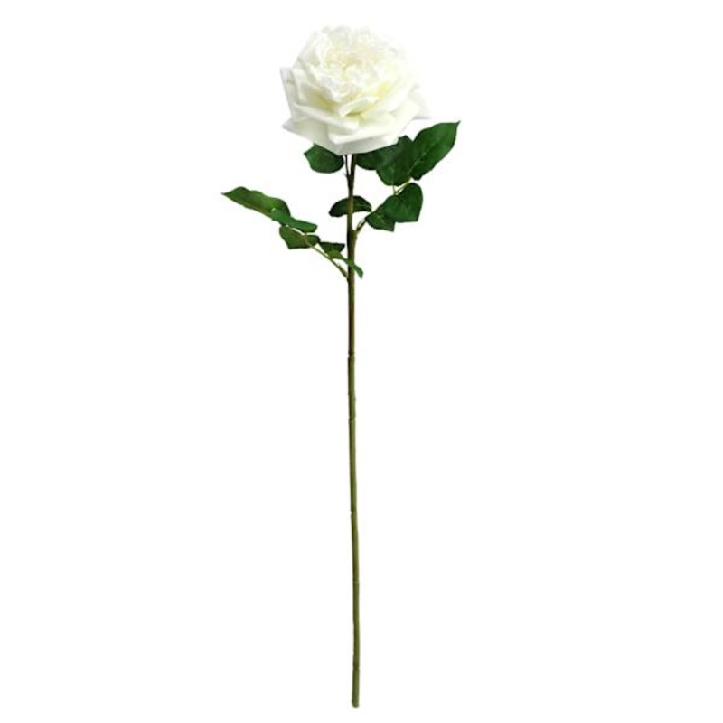 White Real Feel Rose Floral Stem, 25.6″