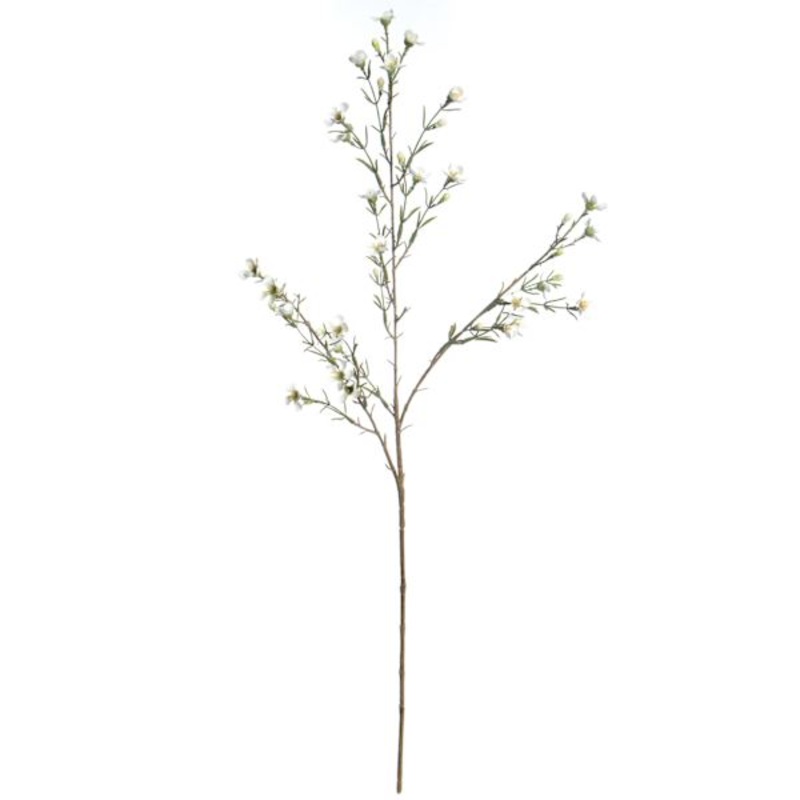 White Wax Flower Spray, 30″