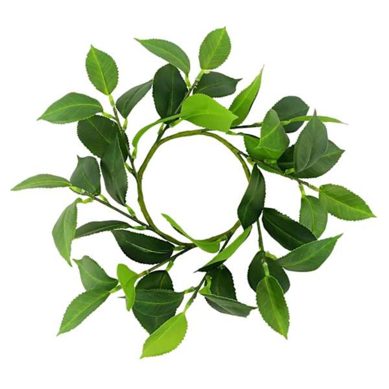 Ruscus Leaf Candle Ring, 9″