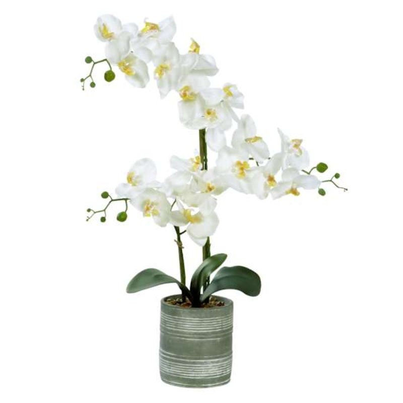 Orchid Flower with Ceramic Planter, 27″