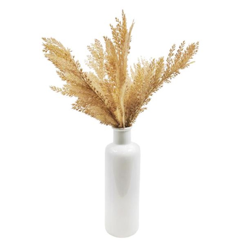 Brown Grass in White Ceramic Pot, 22″